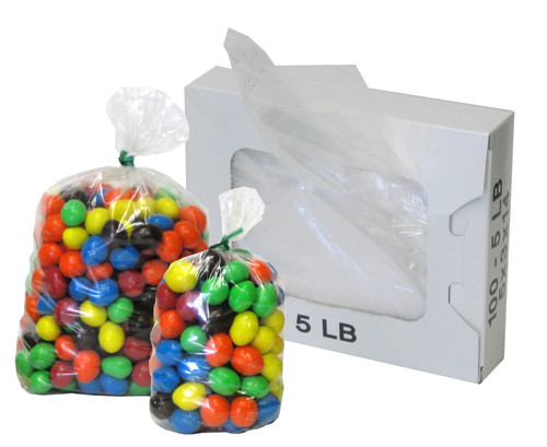 Gusseted Poly Bag, 5” x 3” x 14”, 1 mil., 500/Case