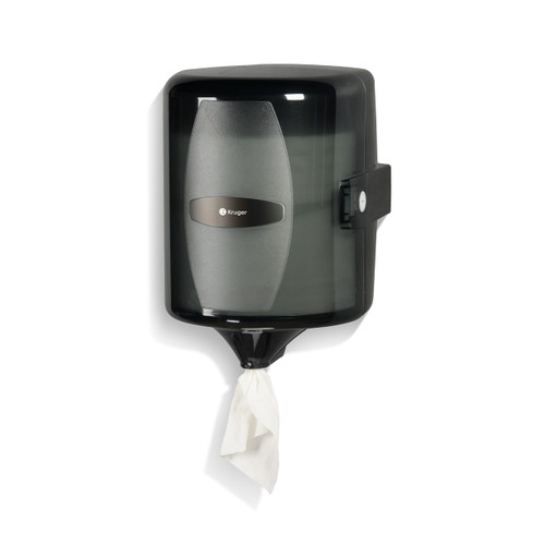 Centerpull Towel Dispenser, #09410, Smoke/Black