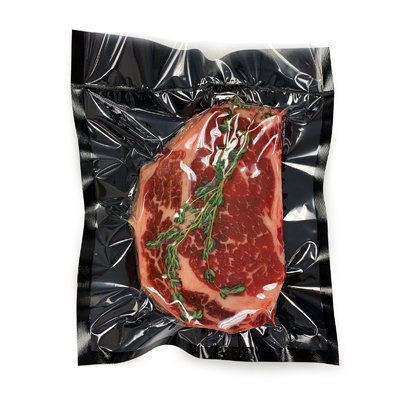 High Barrier Vacuum Pouch, 8” x 12”, Clear and Black, 1,000/Case