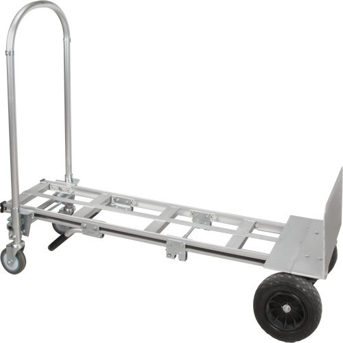 Aluminum Convertible Hand Truck, 10” Flat Free Wheels