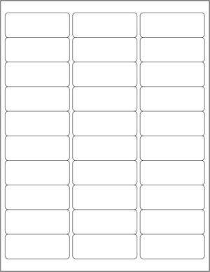 Laser Sheet Label, 2-5/8" x 1", 250 Sheets/Case