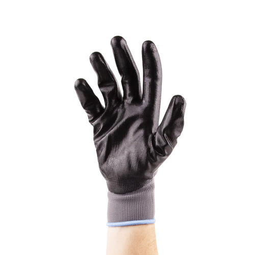 Nitrile Coated Glove, Black, Small, 12 Pairs/Bag
