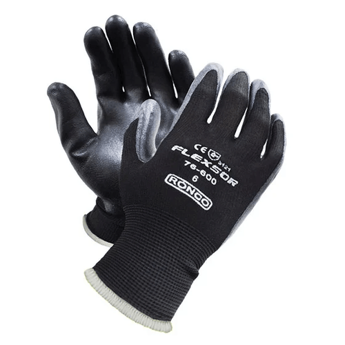 Foam Nitrile Coated Glove, Black, Small, 12 Pairs/Bag