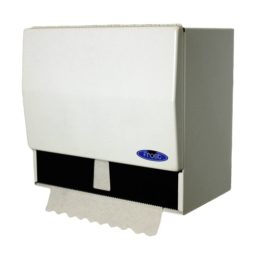 Universal Towel Dispenser, White, Metal
