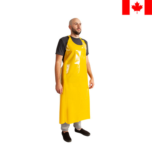 Polyurethane Apron, 5.5 mil., Yellow, 24/Case