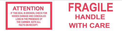 Printed Carton Sealing Tape, 48mm x 66m, FRAGILE (TAMPER PROOF), 48 Rolls/Case