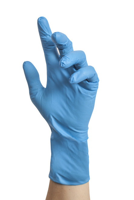 Extended Cuff Nitrile Glove, 8 mil, Blue