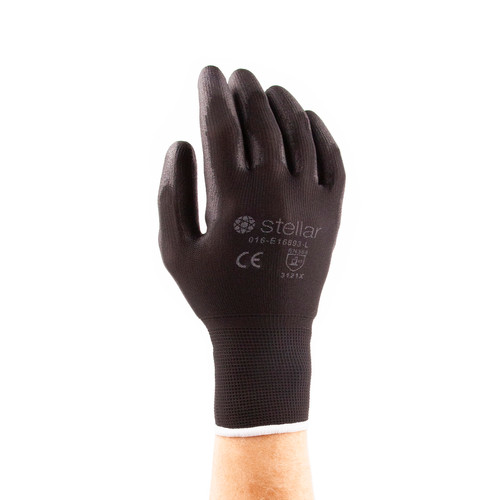 Polyurethane Coated Gloves Black