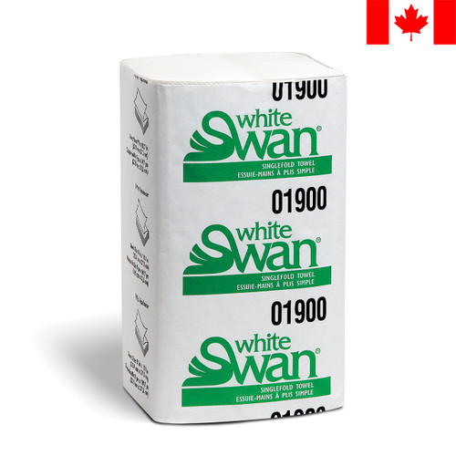 White Swan® Singlefold Towel, #01900, White, 250 Sheet/Pack, 4000/CASE