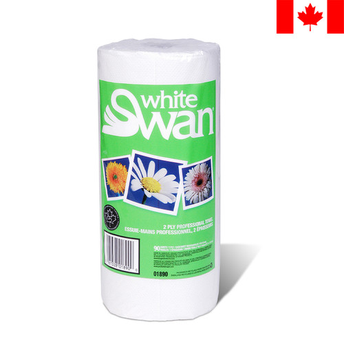 White Swan® Professional Towel, #01890, 2-Ply, 10.9"x8" , 90 Sheets, 24 Rolls/Case