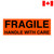 Handling Label, 2" x 5", Fragile handle with care, 500/Roll