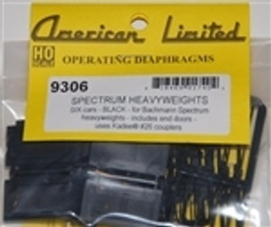 HO Diaphragms for Bachmann Spectrum Heavyweight Cars, 6 pack (black) HO Diaphragms for Bachmann Spectrum Heavyweight Cars, 6 pack (black)
