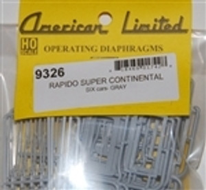 HO Diaphragms for Rapido Passenger Cars, 6 cars (gray) HO Diaphragms for Rapido Passenger Cars, 6 cars (gray)