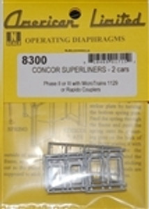 N Diaphragms for ConCor Superliners, 2 car set (gray) N Diaphragms for ConCor Superliners, 2 car set (gray)