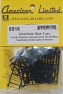 N Diaphragms for Streamliners, 6 car set (black) N Diaphragms for Streamliners, 6 car set (black)