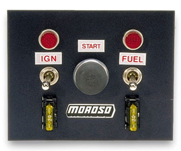 Moroso Toggle Switch Panel 4In X 5In - Black Finish 74130