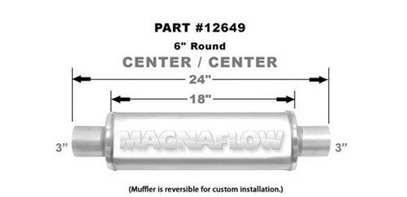 Magnaflow Perf Exhaust Muffler Stainless 3In Center In/Out 12649