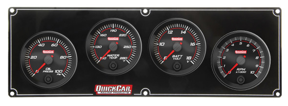 Quickcar Racing Products Redline 3-1 Gauge Panel Op/Wt/Volt W/2-5/8In Tac 69-3247