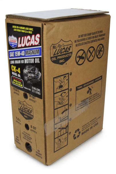 Lucas Oil Sae 15W40 Ck-4 Truck Oil 6 Gallon Bag In Box 18014
