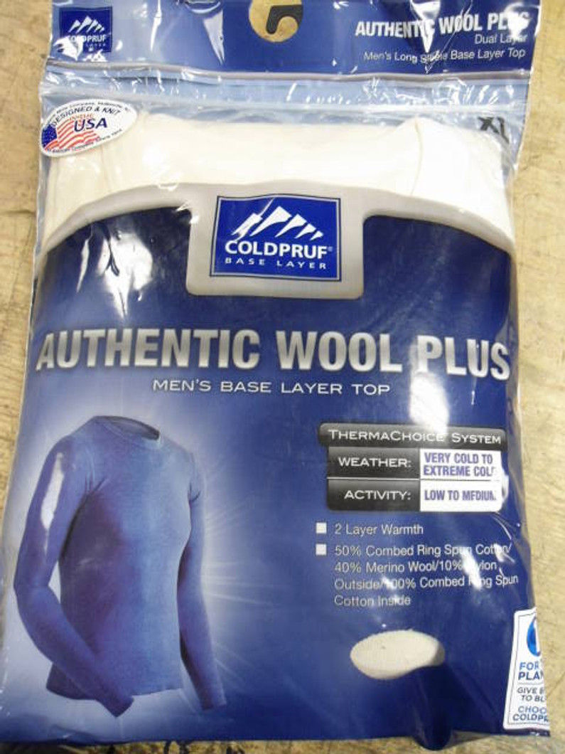 ColdPruf Authentic Wool Plus Base Layer Top Billings Army Navy