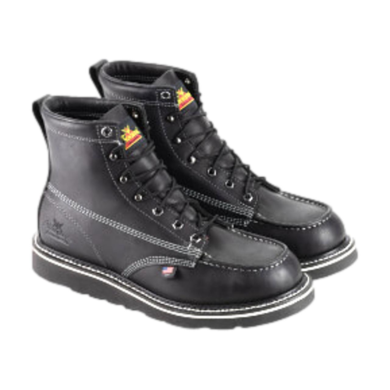 Thorogood American Heritage Midnight Series 6″ Black Moc Toe 