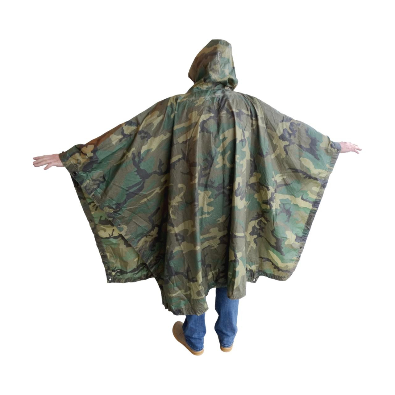 US Army Woodland Camouflage Wet Weather Poncho