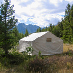 12 x 14 Canvas Wall Tent - back view shown with window