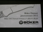 Boker 2012 Annual Damascus Collectors Knife