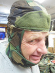 M81 Woodland Camo Helmet Liner with ugly face