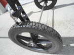Wheeled Litter Carrier - closeup of all-terrain wheels