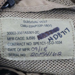 USMC CMU-33A/P22P-18V Survival Vest - label