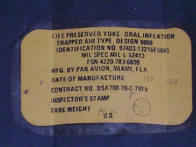 U.S. Military Vietnam Era Life Preserver U.S. Military Vietnam Era Life Preserver