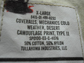 US Military Cold Weather Mechanics Coveralls US Military Cold Weather Mechanics Coveralls