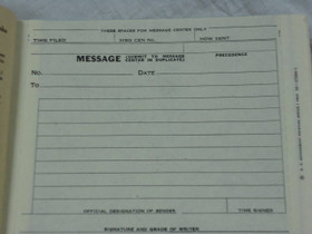 WWII US Army Signal Corp M-210-A Message Book WWII US Army Signal Corp M-210-A Message Book
