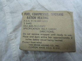 US Military Vietnam War Era Trioxane Compressed Fuel US Military Vietnam War Era Trioxane Compressed Fuel