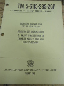 US Army Generator Set 20-5D28-23A Technical Manual US Army Generator Set 20-5D28-23A Technical Manual