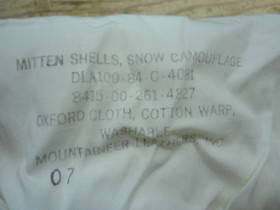 US Military Trigger Finger Snow Camouflage Mitten Shells US Military Trigger Finger Snow Camouflage Mitten Shells