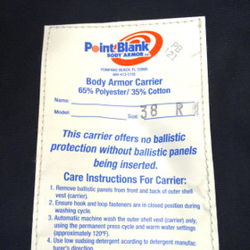 Body Armor Carrier - label