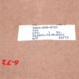 Parts Bag - label Parts Bag - label