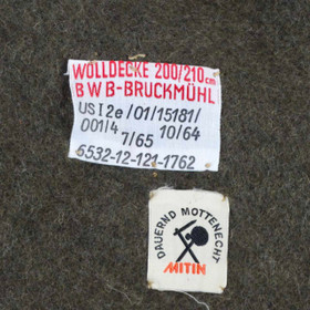 Wool Blanket - manufacturer and mothproof labels Wool Blanket - manufacturer and mothproof labels