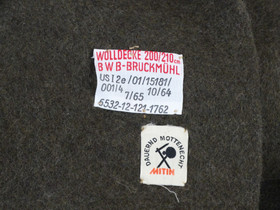 German Army Wool Blanket tags