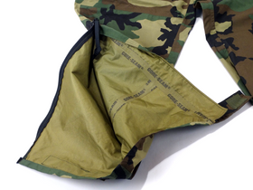 Woodland Camouflage Gore-Tex Pants leg unzipped