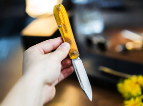 Boker Coffin Ultem in hand