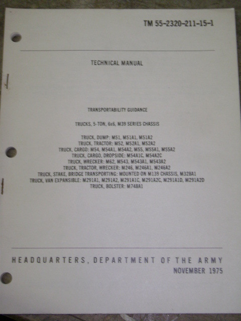 M39 Truck Series Technical Manual