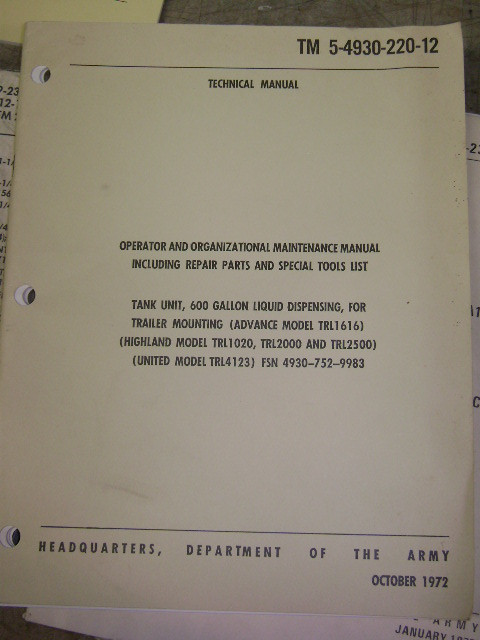 600 Gallon Liquid Dispensing Tank Unit Manual