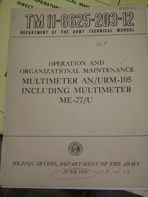 Multimeter (AN/URM-105, ME-77/U) Manual