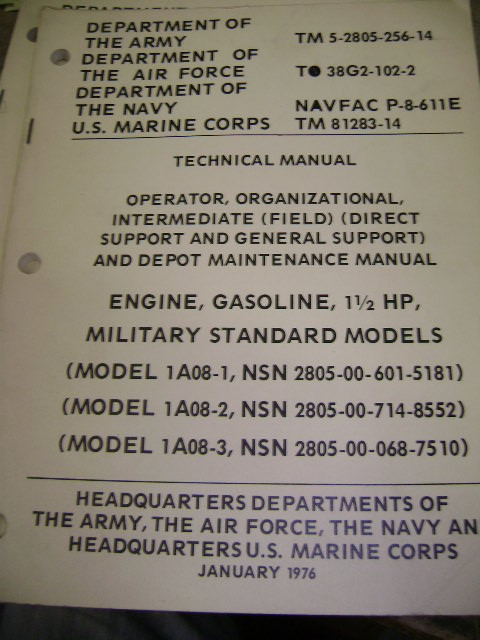 U.S. Military Gasoline Engine (1.5HP) Technical Manual