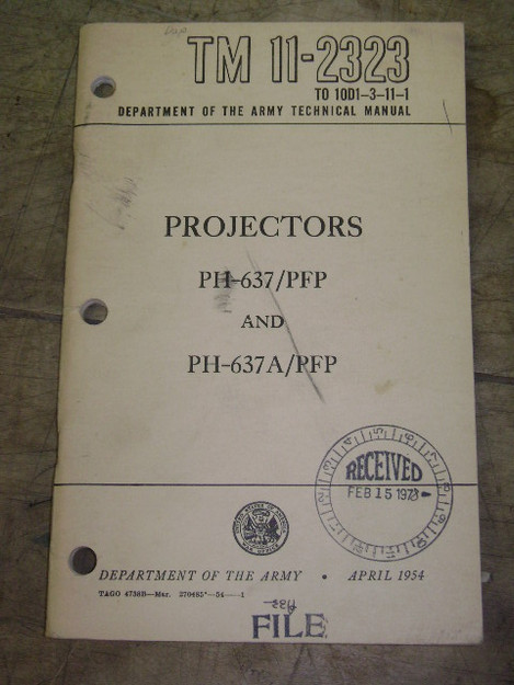 Projectors (PH-637/PFP, PH-637A1/PFP) Technical Manual