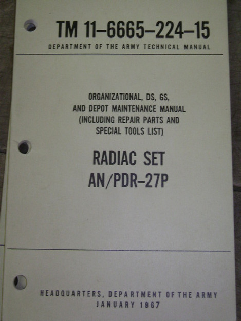 Radiac Set (AN/ADR-27P) Technical Manual