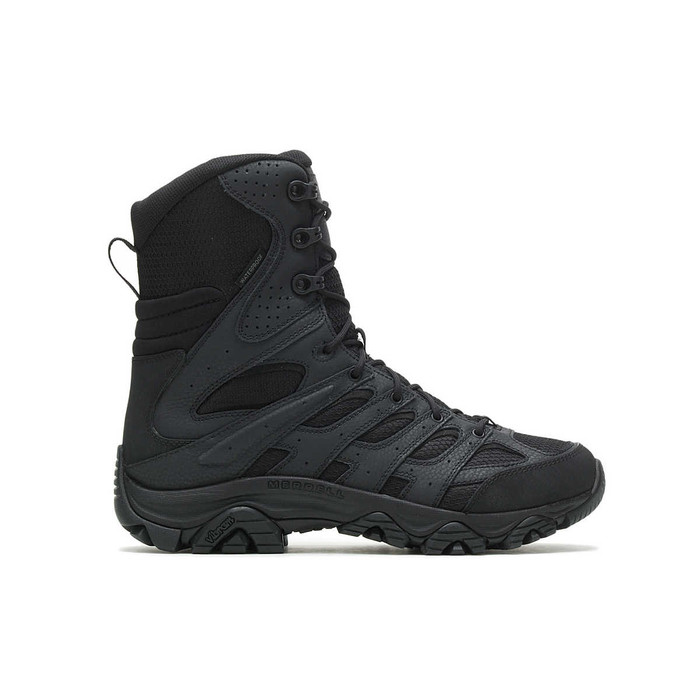 Merrell Men's Moab 3 8″ Tactical Zip Waterproof Boots (Black)